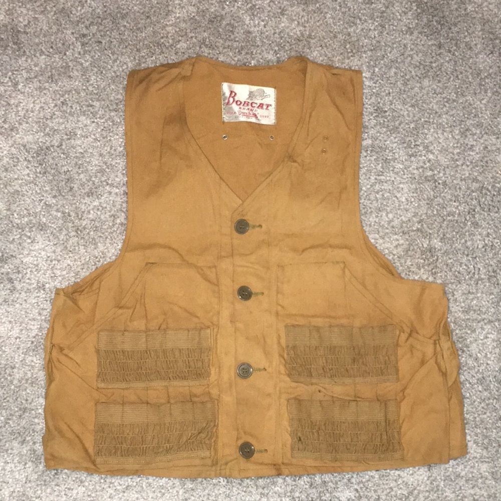 Vintage Bobcat by Duxbak Skeet Shooting shotgun Shell Trap vest kid youth cotton